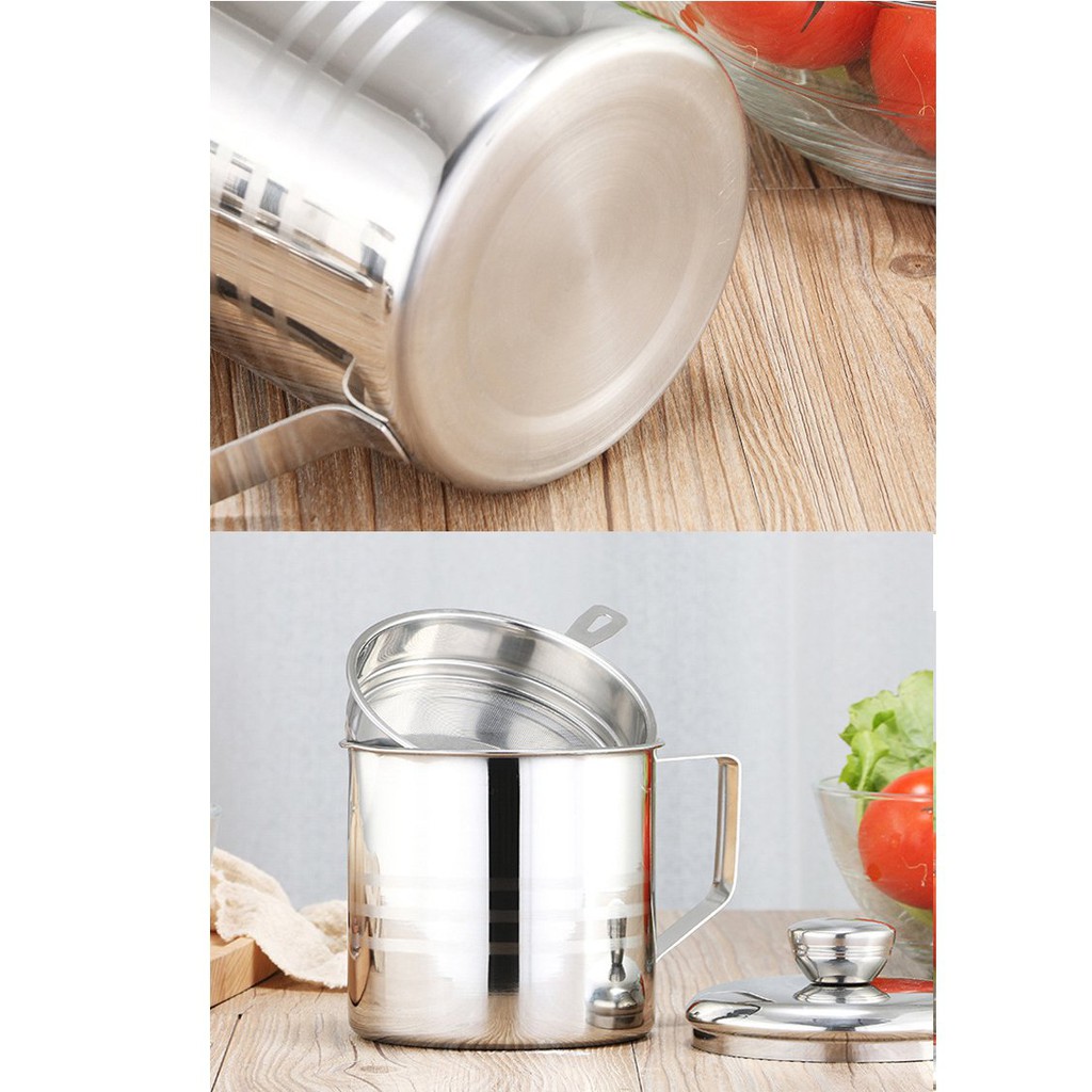 Ca lọc cặn dầu mỡ thừa, chất liệu inox 304 cao cấp không gỉ, lưới lọc lỗ nhỏ, làm mới dầu thừa để tái sử dụng,ca lọc dầu