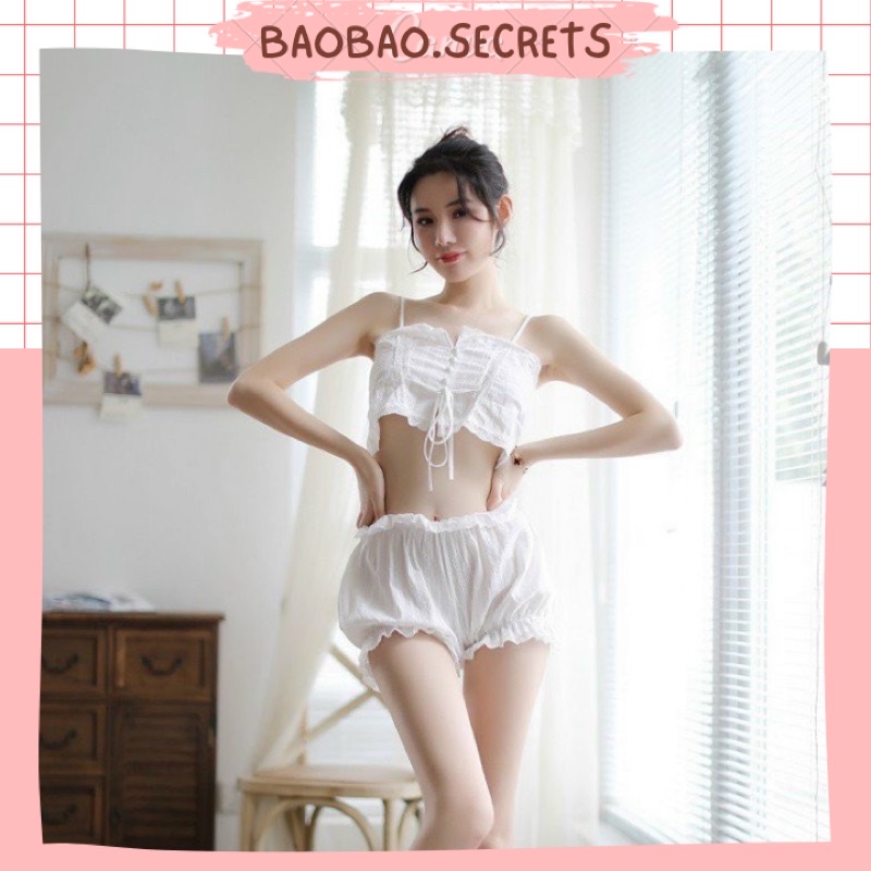 Đồ ngủ nữ 2 mảnh quyến rũ, set đồ ngủ mặc nhà gợi cảm cao cấp Hanna.secrets