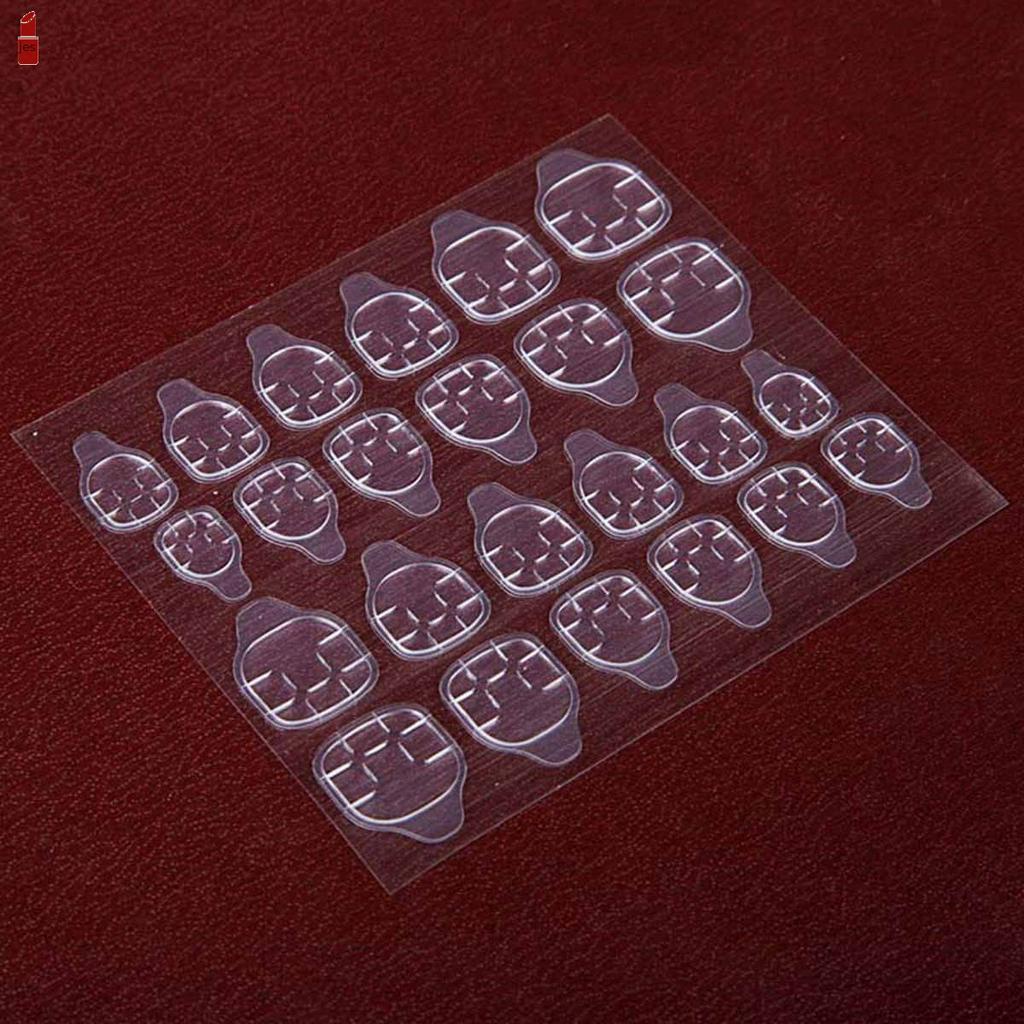 Bộ 24 Sticker Dán Móng Tay Bằng silicone / Keo dán trong suốt chống thấm nước dùng trang trí nối móng tay / Bộ 24 Miếng Keo Dán Hai Mặt