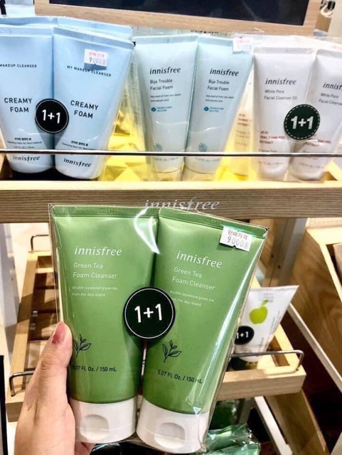 Sữa rửa mặt innisfree trà xanh, tro núi lửa,  ngăn ngừa và giảm mụn bija trouble - Hàng chính hãng