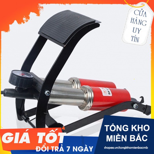 Bơm đạp chân 2 ống CC-100A, bơm ô tô và xe máy(Hàng NEW)