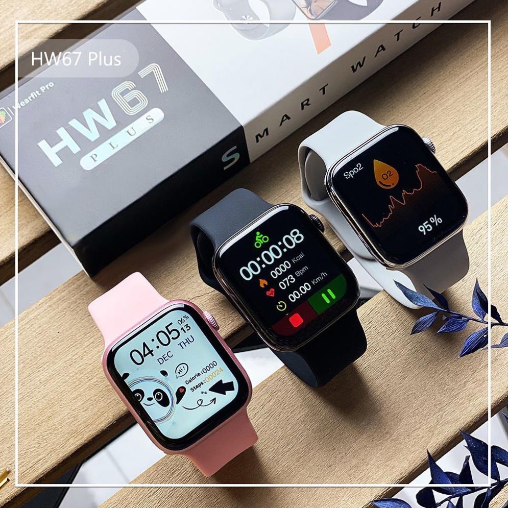 Đồng Hồ Thông Minh Hw67 Plus Bản Thép Màn Hình Tràn Viền Siêu Cân Cảm Ứng Mượt - BẢO HÀNH 12 tháng