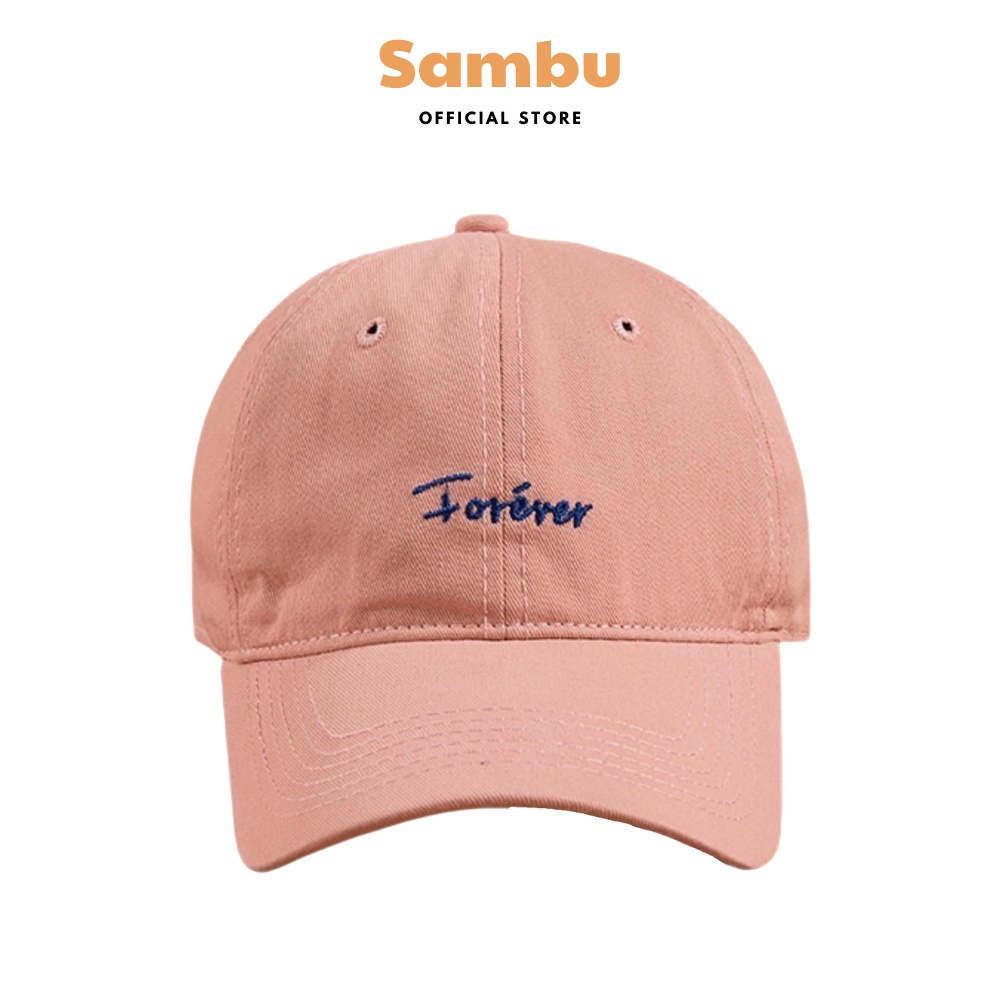 Mũ lưỡi trai thêu chữ FOREVER chất liệu kaki Sambu, Nón kết hàn quốc nhiều màu phong cách nam nữ