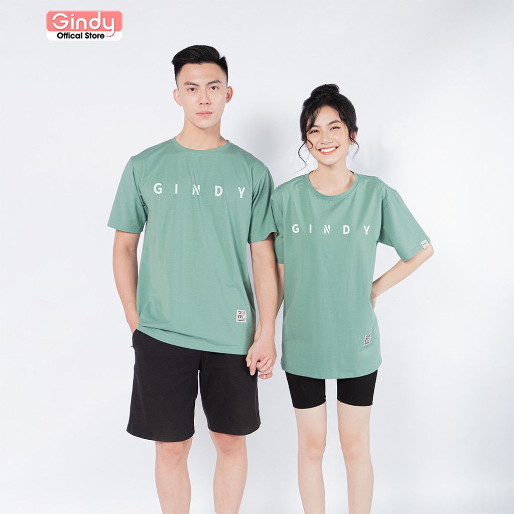 Áo phông thun trơn nam nữ tay lỡ form rộng GINDY 8 màu chất cotton thời trang unisex basic A028