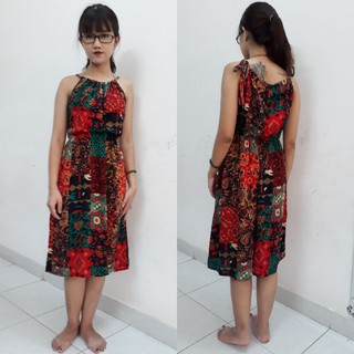 Đầm yếm ngắn-nhiều màu