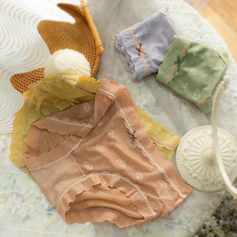 Quần lót ren dễ thương thoáng khí nâng mông tôn dáng KIMCHIBIKINI chip nữ lụa tinh khiết Ql165