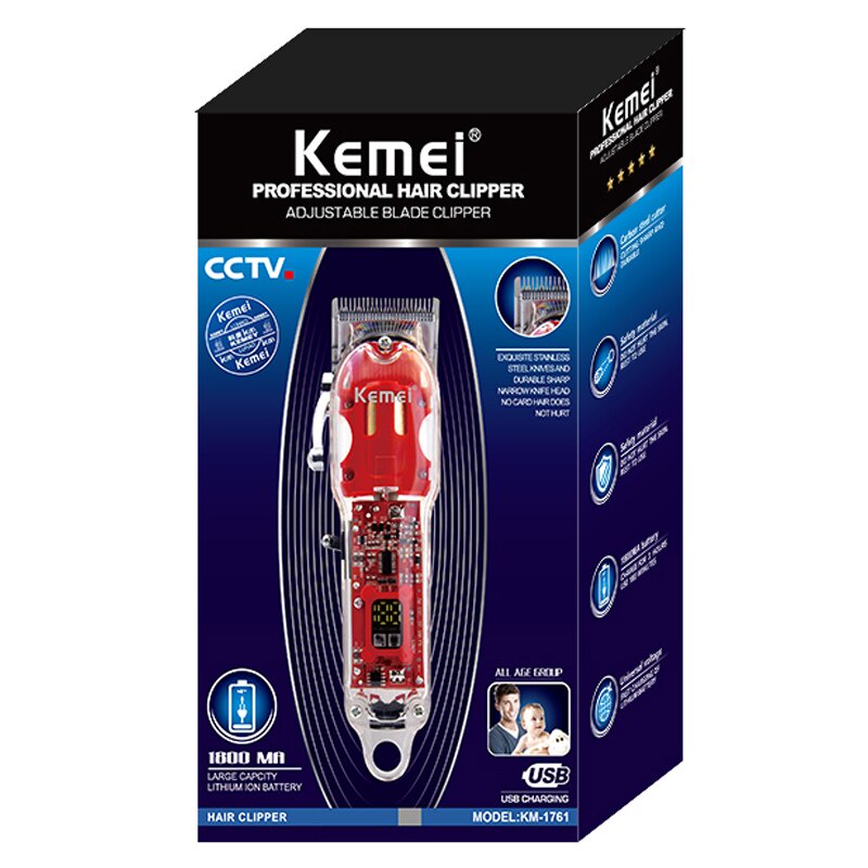 Máy cạo râu Cắt Tóc Chuyên Nghiệp Không Dây Kemei 1761