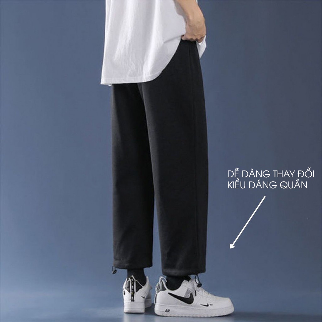 Quần jogger nỉ nam nữ, quần ống rộng dây rút nỉ da cá cao cấp phong cách Hàn Quốc thương hiệu JBAGY - JN0104