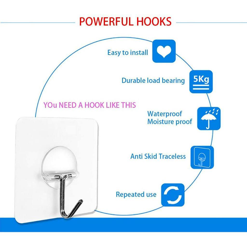 Móc dán tường treo đồ chịu lực 5kg sử dụng tiện lợi