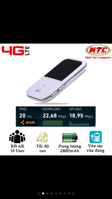 Bộ phát wifi 4G LTE [ BẢO HÀNH 12 THÁNG ] pin siêu trâu sóng siêu khoẻ phát cho 10 thiết bị cùng lúc | BigBuy360 - bigbuy360.vn
