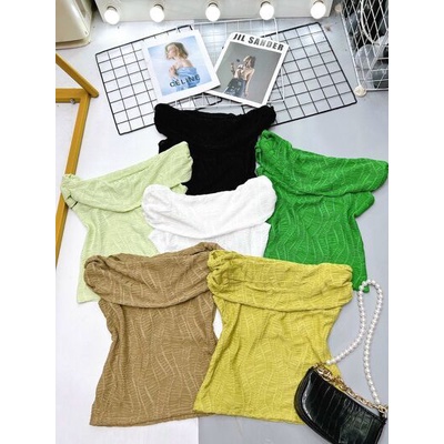 Áo xốp nhăn ngang vai tôn dáng xinh xắn