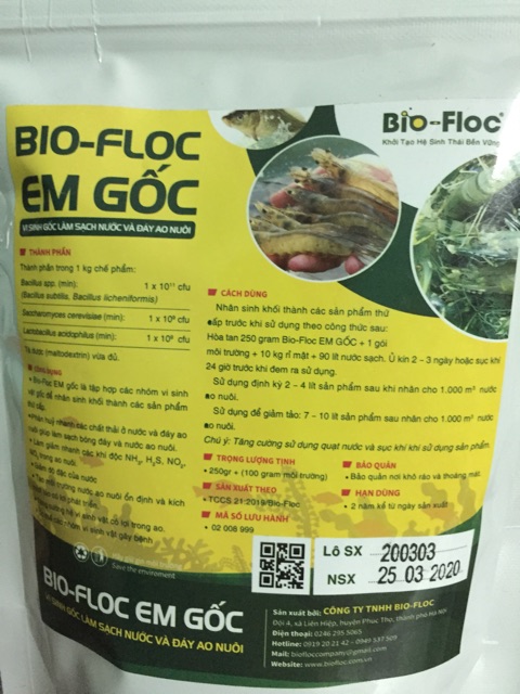 EM gốc Bio-floc vi sinh gốc làm sạch nước và đáy ao nuôi