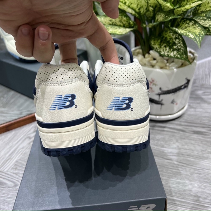 Full box+quà tặng🎁Giày thể thao _Nb 550 Rich Paul kem vàng đế xanh biển nam nữ