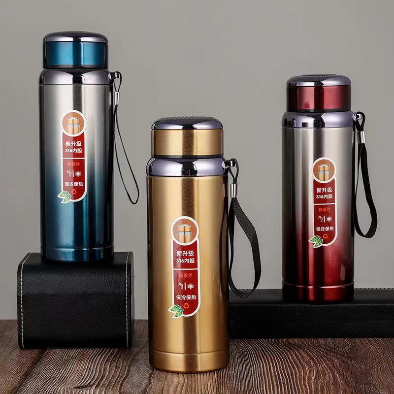 Bình giữ nhiệt inox 316 dung tích 1000ml 2 lớp cách nhiệt, có dây treo và lưới lọc