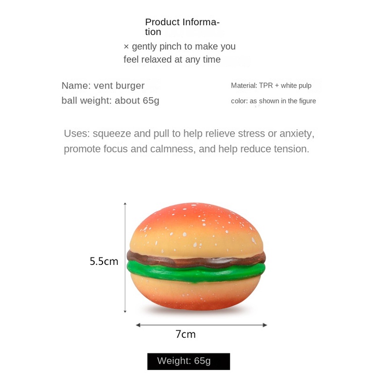 Đồ Chơi Squishy Hình Bánh Hamburger Hoạt Hình Phong Cách Nhật Hàn Độc Đáo