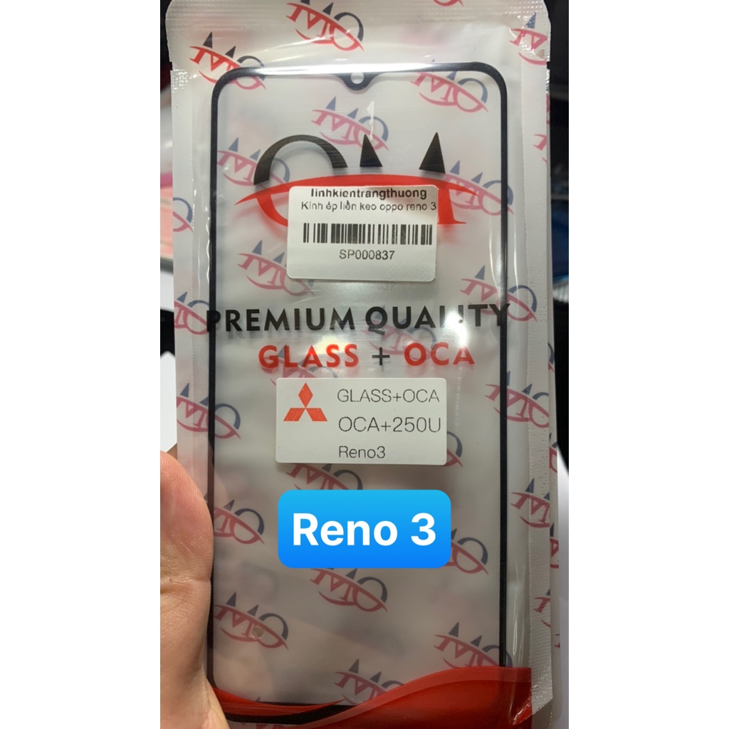 Kính ép Liền keo oppo Reno 3