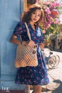 Pass đầm cherry xanh size M của Lep’