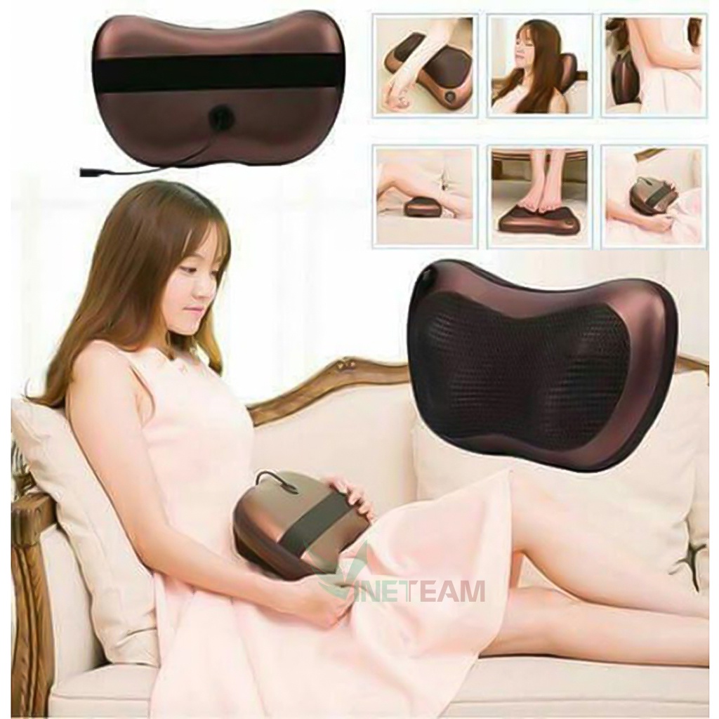 Gối Massage 4 bi hồng ngoại trong bi Massage Pillow JLM-8028