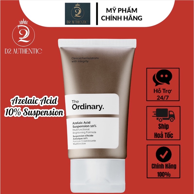 Kem dưỡng giảm thâm mụn The Ordinary - Azelaic Acid Suspension 10%  - D2 authentic
