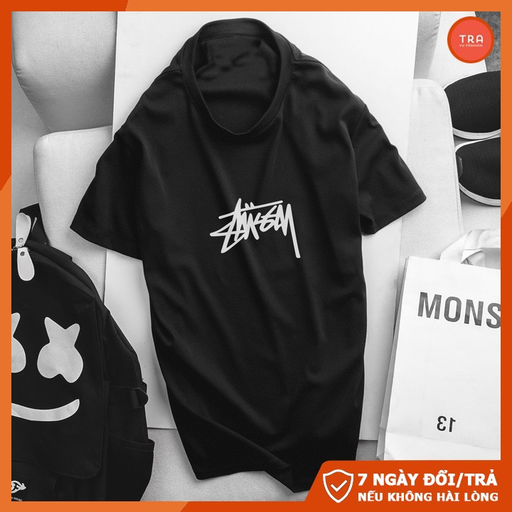 Áo phông nam cổ tròn in hình Stussy chất thun 4 chiều mềm mịn mát CZ91