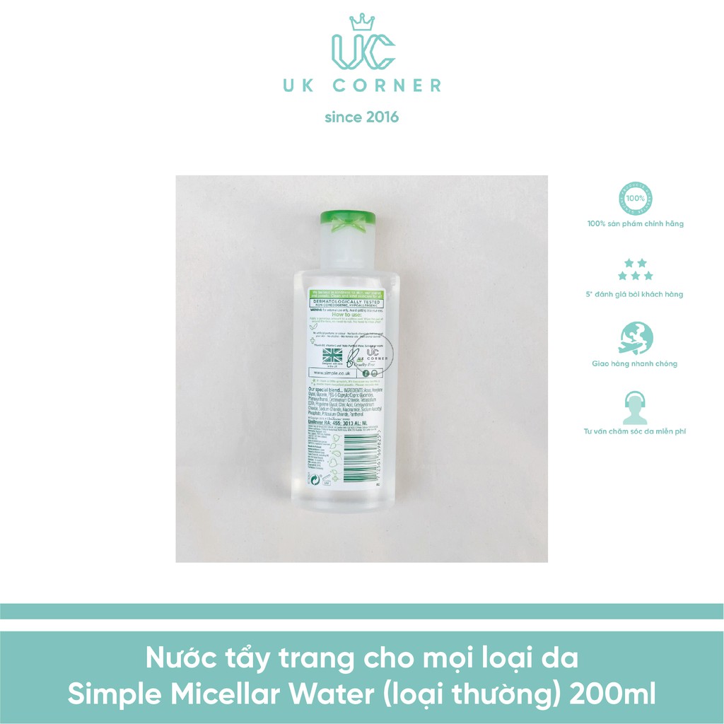 Tẩy trang cho mọi loại da Simple Micellar Water