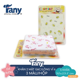 Khăn sữa in hình hoạ tiết ngộ nghĩnh cực dễ thương, hàng cty Fany 100% cotton 6 khăn/ 1 hộp