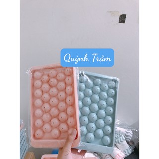 Khay Làm Đá 33 viên hình tròn có nắp đậy