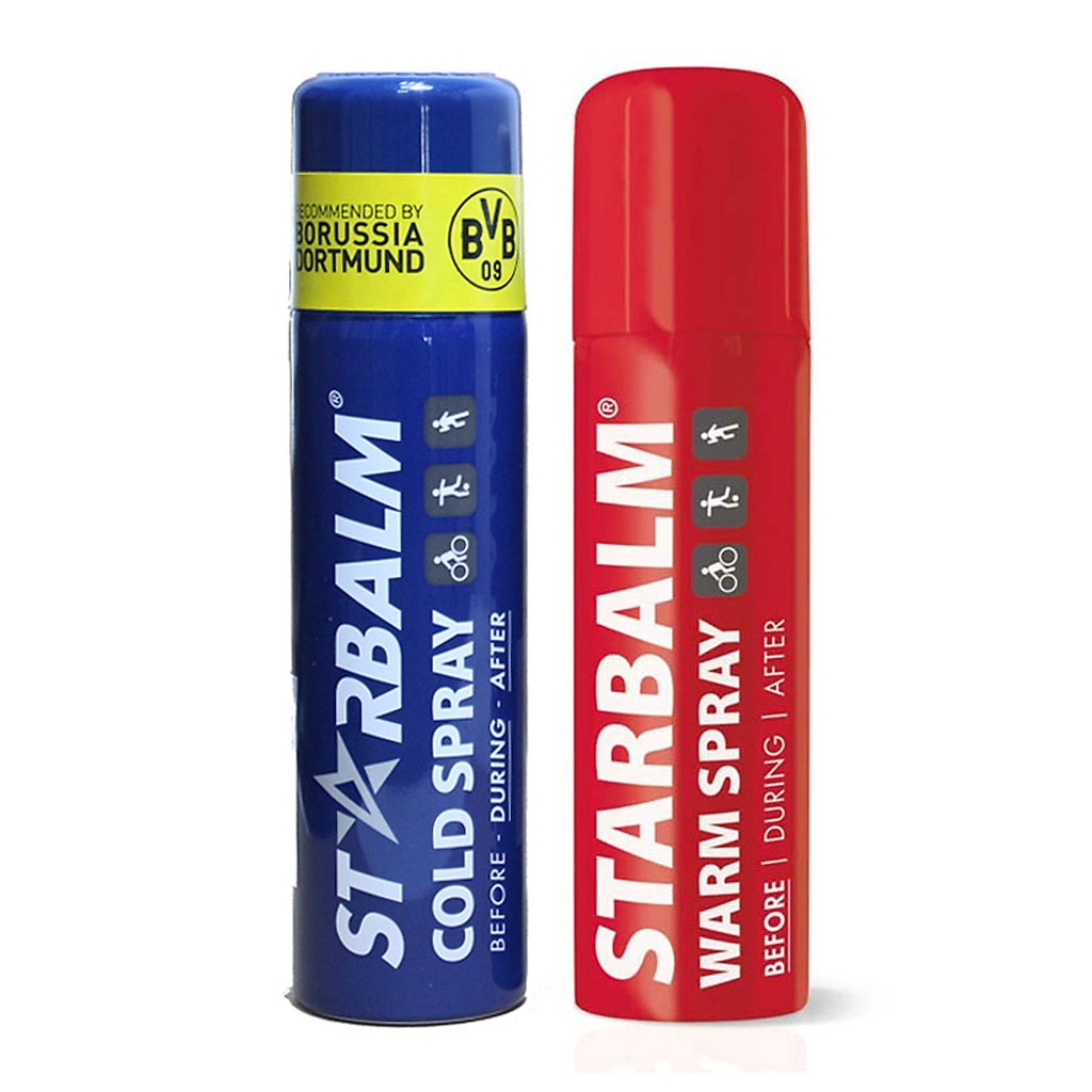 Chai xịt nóng cơ, chai xịt lạnh cơ starbalm 150ml. hỗ trợ chấn thương thể thao. xịt giảm đau cơ.