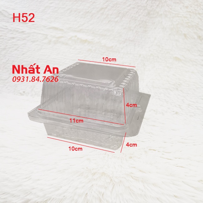 Hộp nhựa trong nắp gập đựng thực phẩm H52