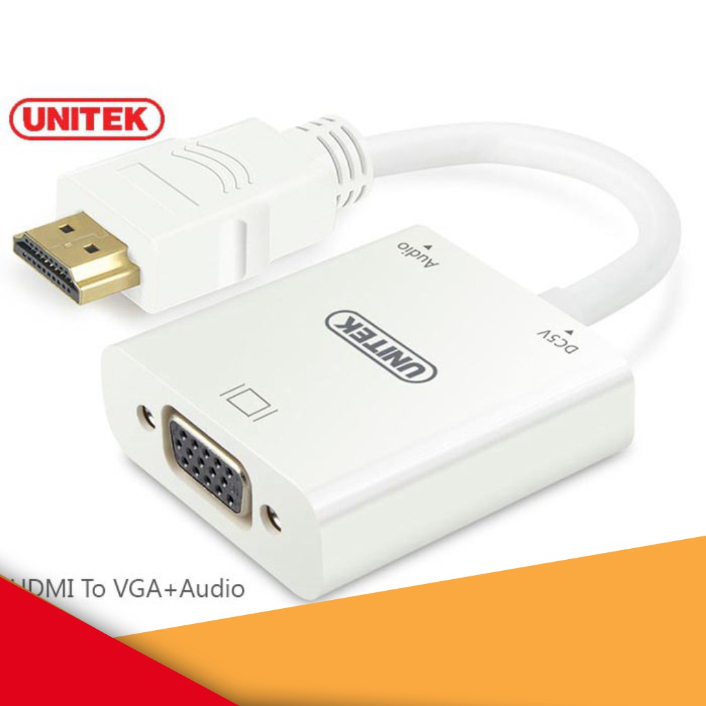 Cáp chuyển đổi HDMI to VGA + audio Unitek Y-6333WH chính hãng
