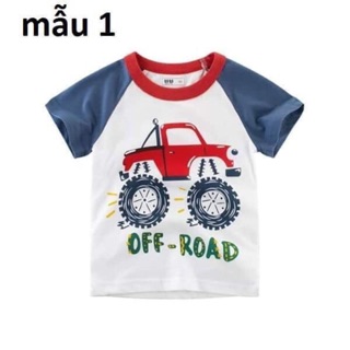Set 2 áo ô tô cotton bé trai