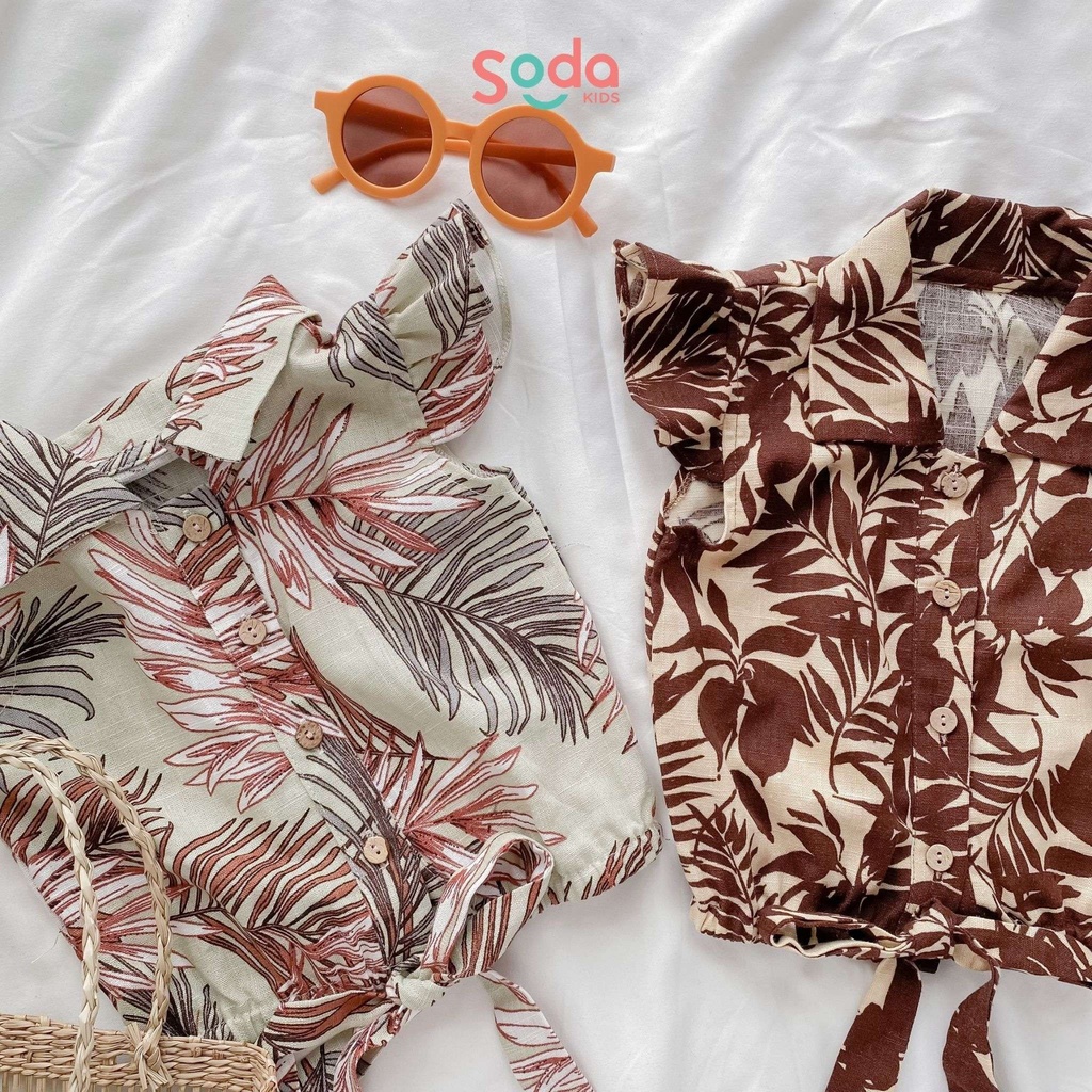 Áo sơ mi bé gái SODA KIDS thiết kế cánh tiên buộc nơ, chất liệu Linen Hàn mềm, nhẹ, mát