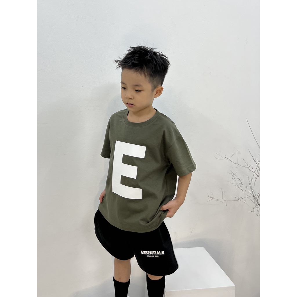 Áo ESSENTINAL E XANH ngắn tay dành cho bé chất cotton thoáng mát SETTH08