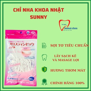 Chỉ tơ nha khoa có cán sunny floss picks -tăm chỉ nha khoa nhật