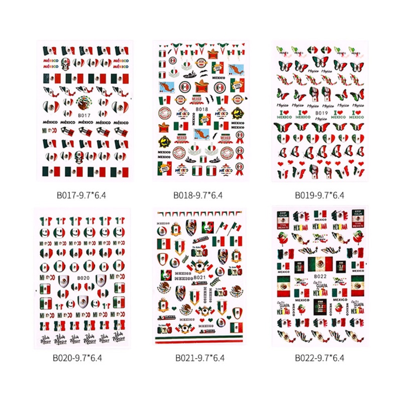 Set 6 / 12 Miếng Dán Trang Trí Móng Tay Họa Tiết Hoạt Hình 3D Vui Nhộn