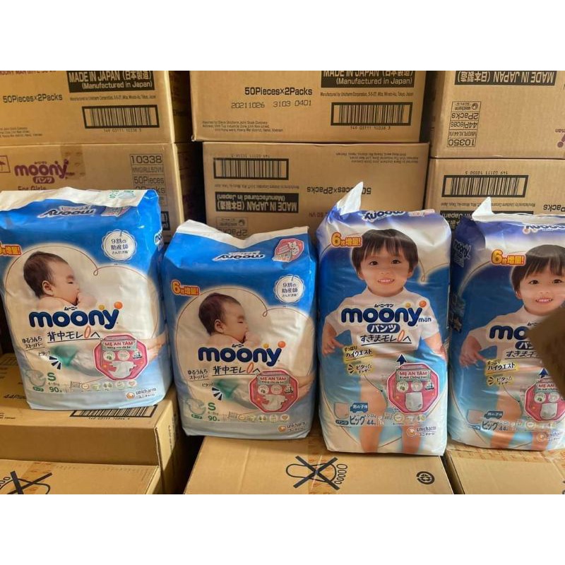 Tã dán/bỉm quần Moony S84/M64/L54/M58/L44/XL38/XXL26