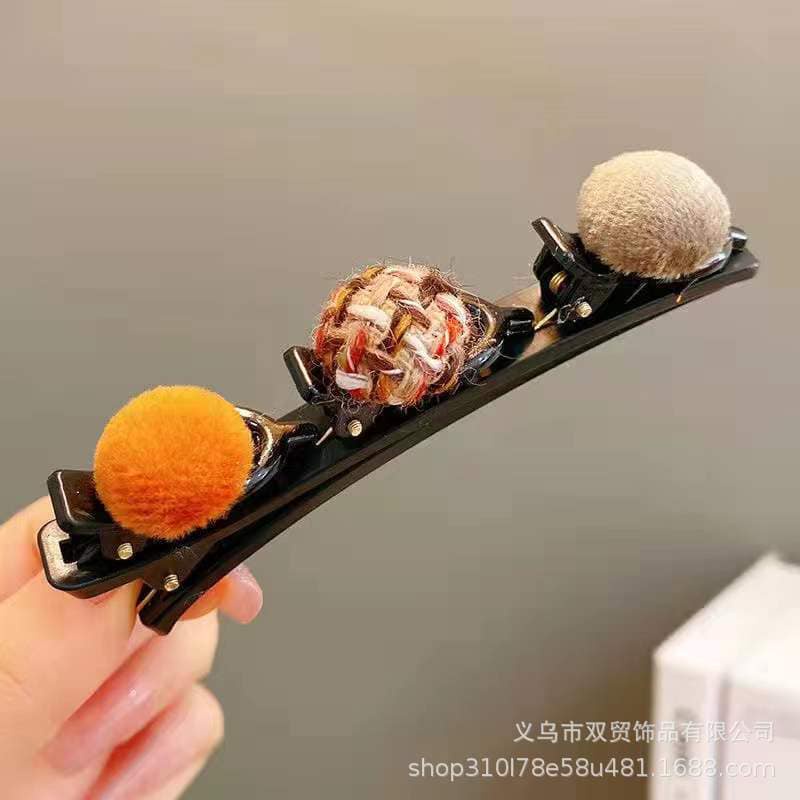 Cặp mái phồng 3 quả bông-bobu shop-Giao màu ngẫu nhiên