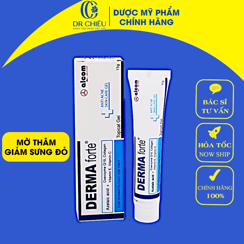 [Mã COSDAY giảm 8% đơn 150K] Derma Forte ⚜️FREESHIP⚜️ Kem hỗ trợ giảm mụn thâm và mụn sưng đỏ Derma Forte 15g