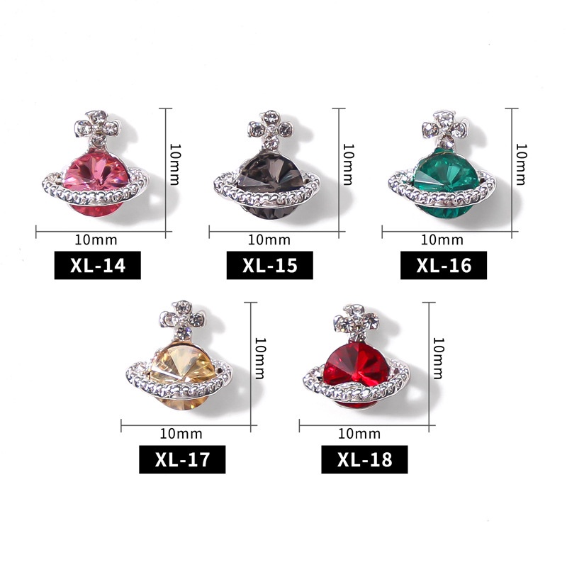 Phụ Kiện Trang Trí Móng Tay Nghệ Thuật Bằng Hợp Kim Đính Đá Zircon Nhiều Màu Lấp Lánh