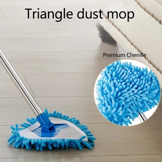 [Mini Mop & Mop Head, Universal Lazy Triangle Mop] [Telescopic Long-handled Cleaning Tools] [Strong Suction & Wet & Dry Dual-use & 180 ° Dust No Dead Ends] [for Bathroom Toilets & Windows & Doors & Ceilings]