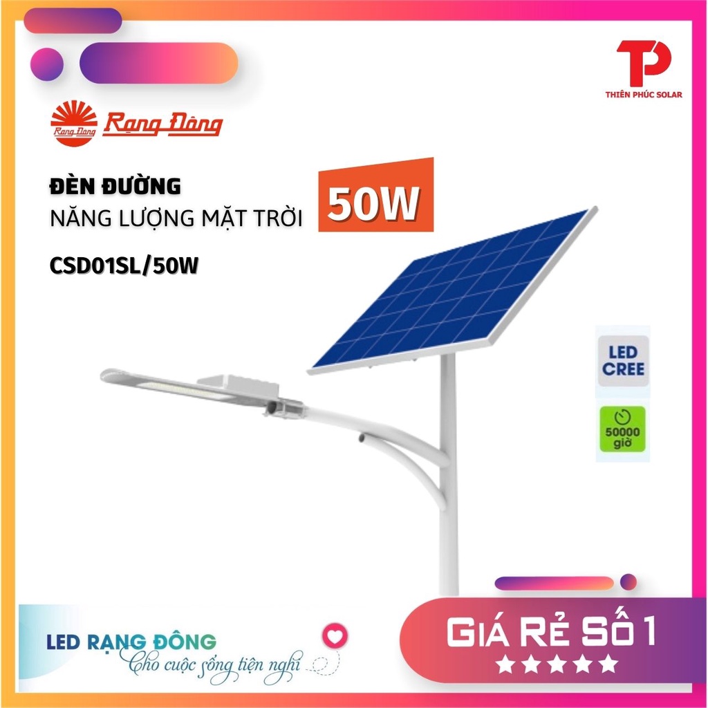 [Chính Hãng] Đèn LED Rạng Đông Chiếu sáng đường NLMT CSD01SL 50W 6500K