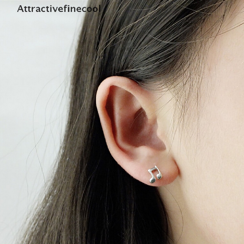 Khuyên tai bạc 925 hình nốt nhạc độc đáo dễ thương