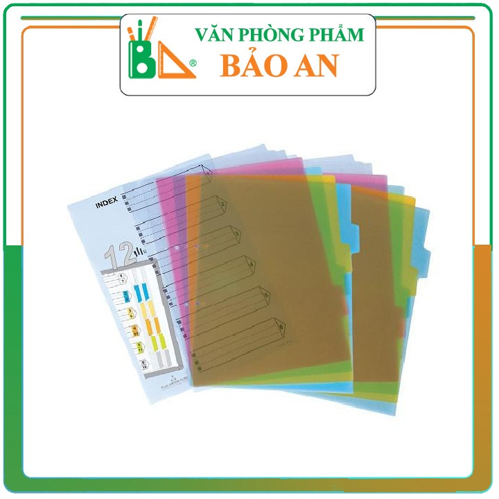 Chia File Nhựa 12 Plus 85-V02 (Bìa Phân Trang)