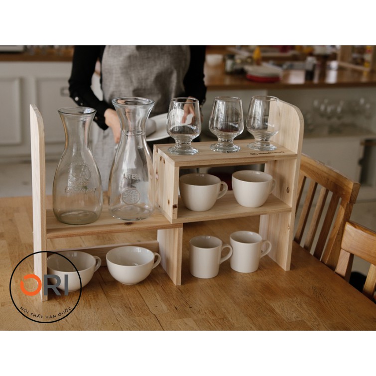 KỆ ĐỰNG GIA VỊ HÀN QUỐC - KỆ GIA VỊ BẰNG GỖ - CUP SHELF - 주방 선반 - ORI NỘI THẤT HÀN QUỐC