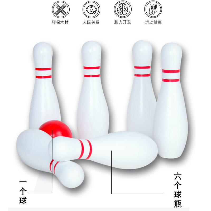 Bộ Đồ Chơi Bowling Trong Nhà Bằng Gỗ Cỡ Lớn Thú Vị Cho Bé