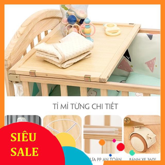 Giường cũi trẻ em, nôi cũi đa năng cho bé kéo dài cỡ 120*70*102