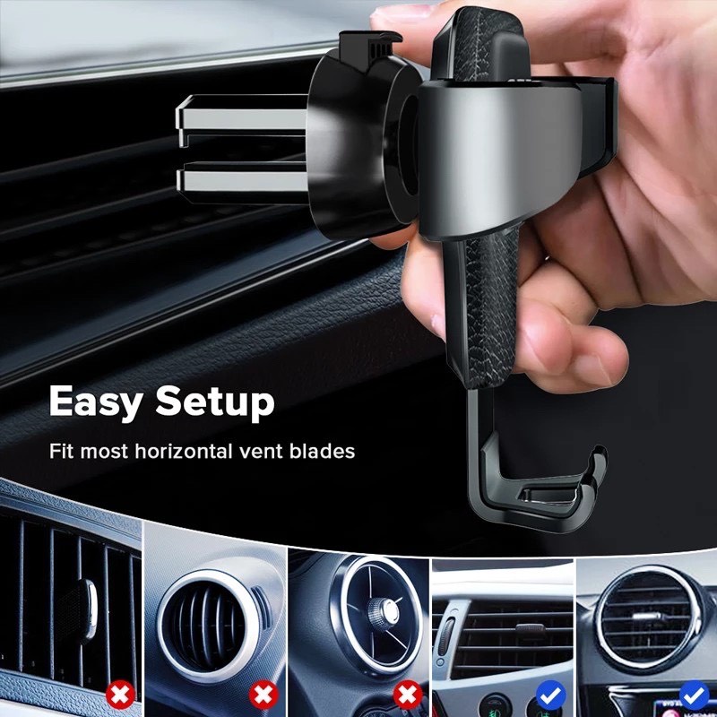 Giá đỡ điện thoại trên ô tô gắn cửa điều hoà, thông gió xe hơi giúp kẹp điện thoại chắc chắn | BigBuy360 - bigbuy360.vn