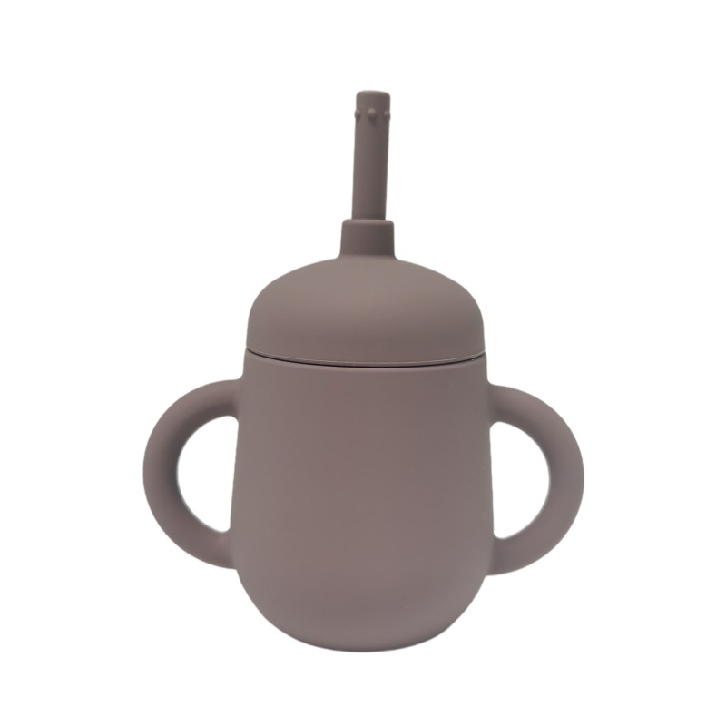 Bình Uống Nước Bằng Silicone Kèm Ống Hút Cho Bé