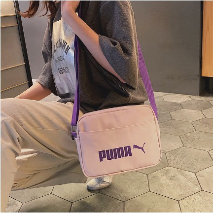 Túi Đeo Chéo Vải Canvas Dáng Vuông Nhỏ In Hình Puma Cá Tính