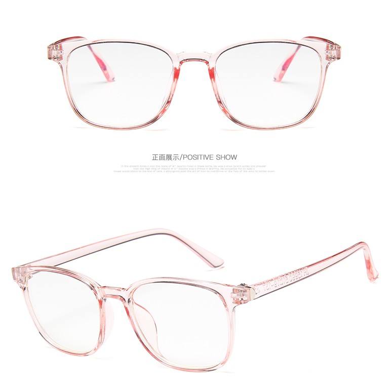 Mắt kính gọng trong suốt chống tia UV400 phong cách thời trang